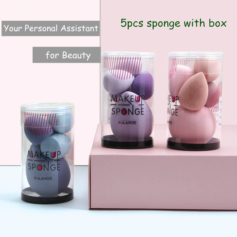 Lot de 5 éponges à maquillage, outils de maquillage, houppettes cosmétiques de beauté, estompeur de fond de teint pour le visage