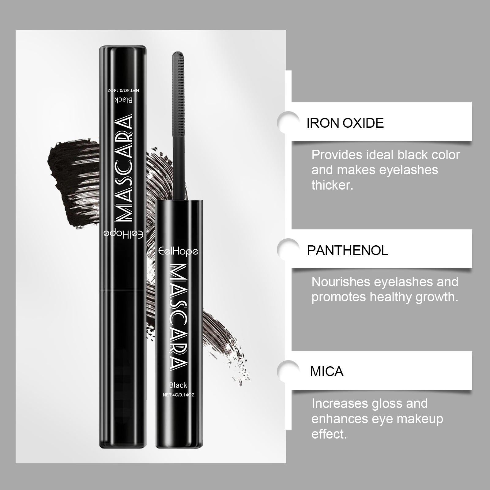 Mascara noir longue tenue, maquillage naturel, beau curling, ne tache pas facilement, mascara noir