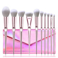 Lot de 10 Pinceaux de Maquillage pour les Yeux, Pinceaux Sculpteurs d'Ombre à Paupières et de Sourcils, Outils Cosmétiques de Maquillage Facial