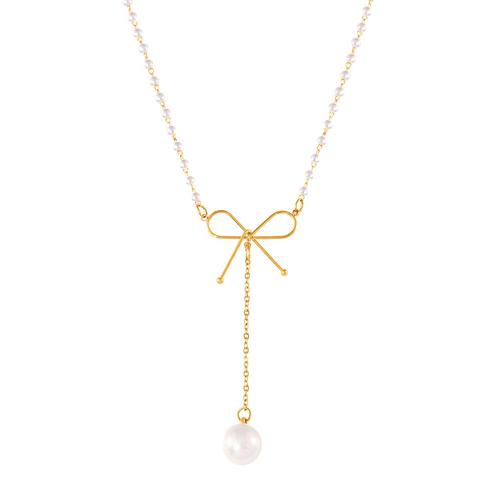 Chaîne de clavicule en acier inoxydable, style léger, tempérament simple et luxueux