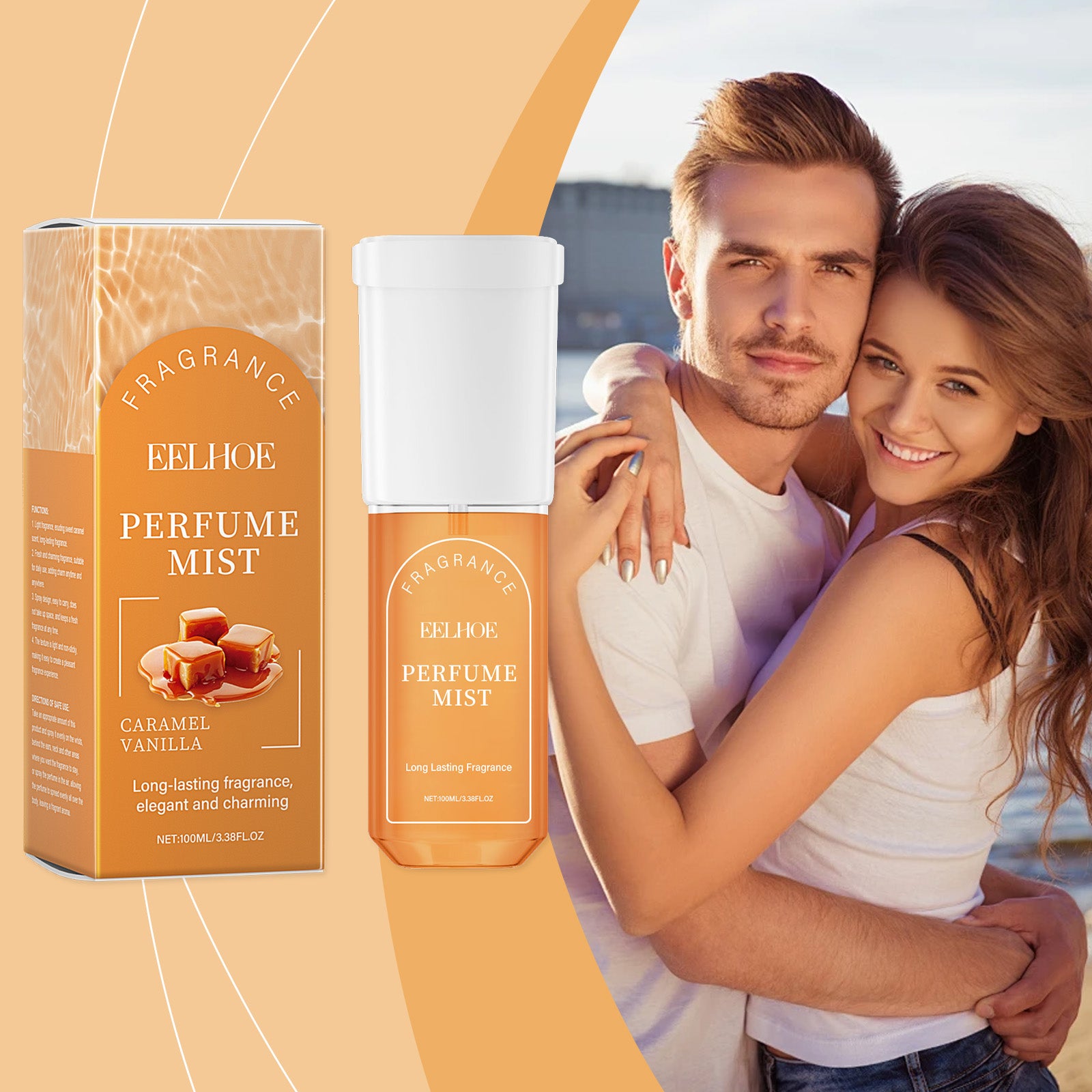 Spray Corporel EELHOE Vanille Caramel, Parfum Léger Parfum Doux Avec Parfum Léger Naturel Frais Et Non Gras