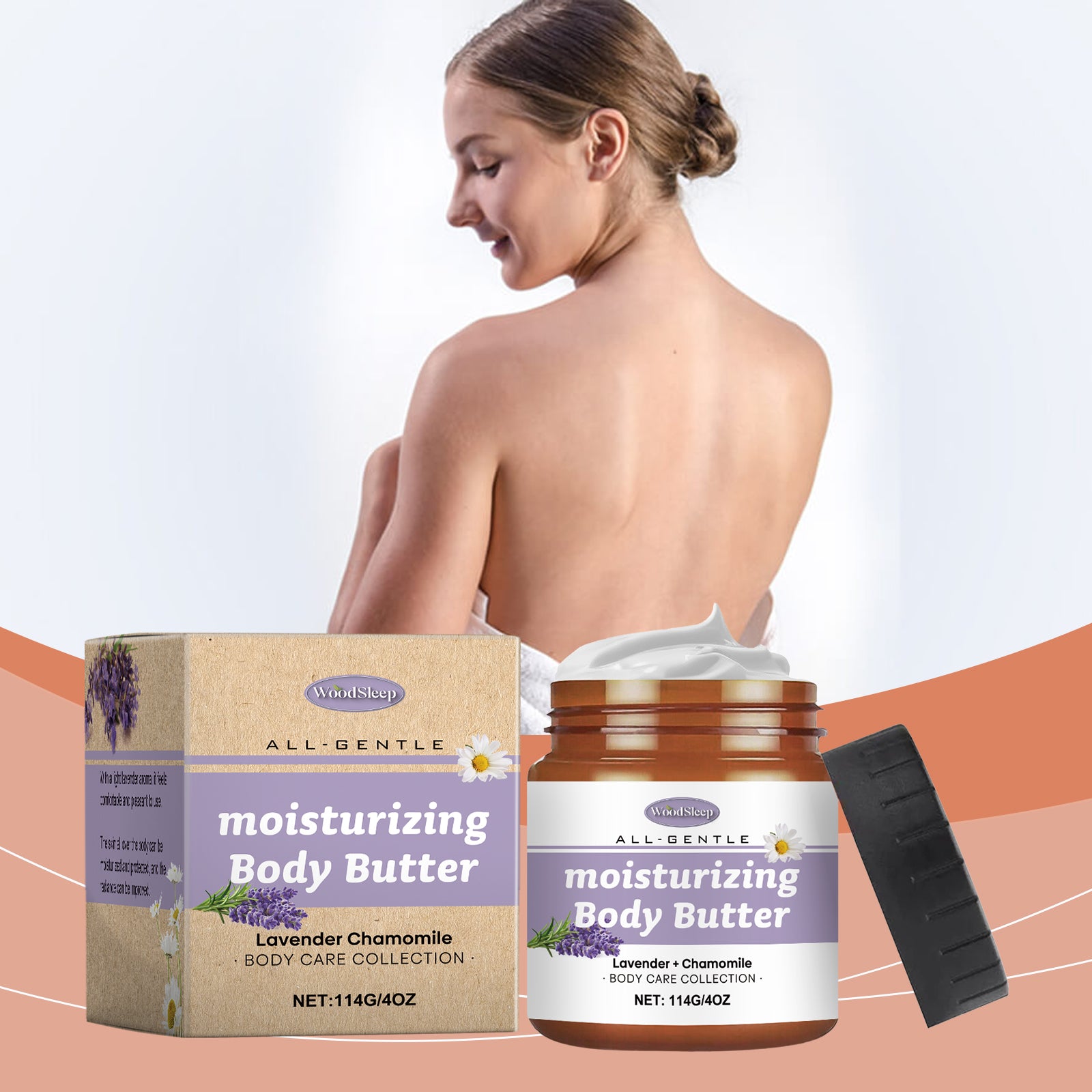 Beurre Corporel Hydratant Lavande Et Camomille WoodSleep Hydrate Intensement Et En Profondeur Toute La Peau
