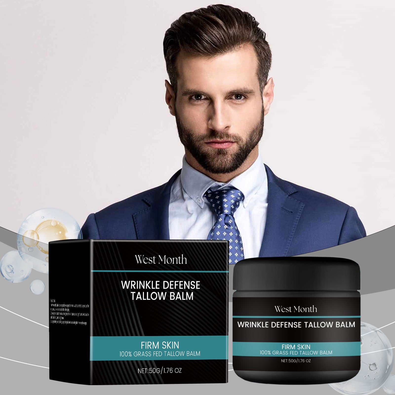 West&Month Beurre Visage Homme, Hydratant Visage Nourrissant Crème Hydratante Visage Homme