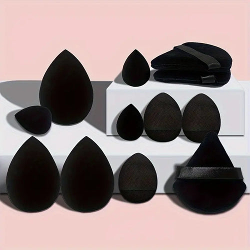 Lot de 12 éponges de maquillage Beauty Blender, éponges à fond de teint en forme d'œuf, pour cosmétiques liquides et crèmes, accessoires de maquillage pour femmes, outils de beauté