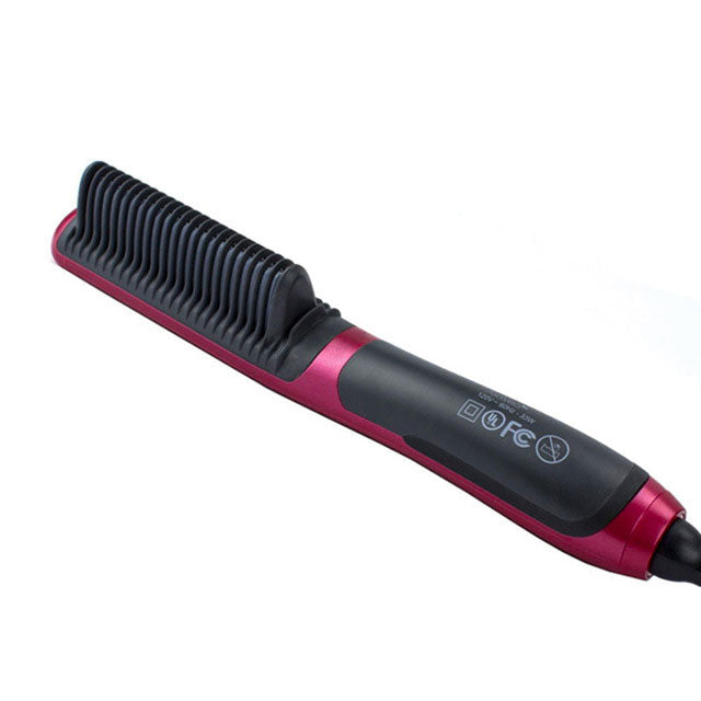 Peigne-fer à lisser et à friser céramique tout-en-un pour hommes, redresseur de barbe, styler volumisant pour hommes, brosse lissante