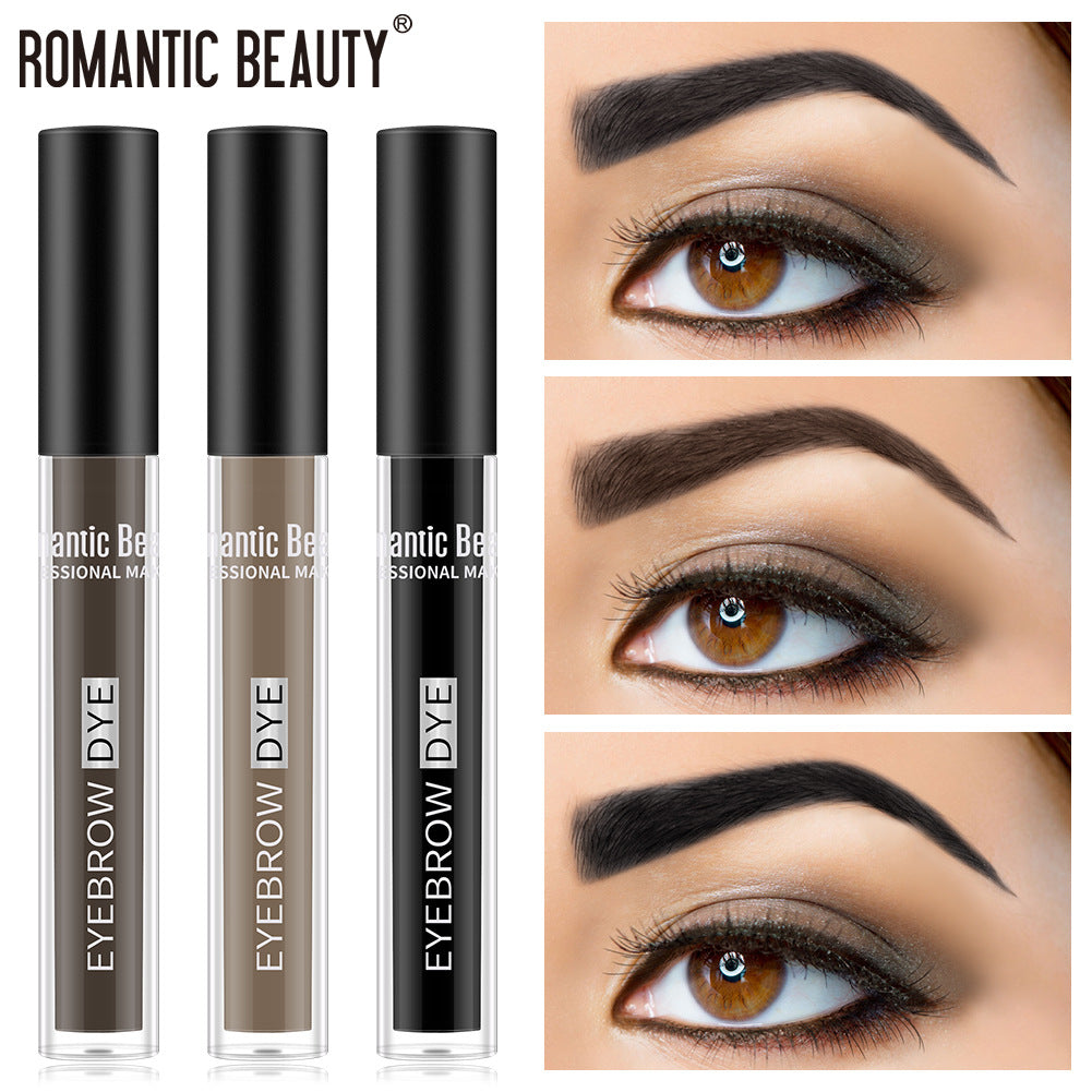 Pinceau à sourcils double-tête Romantic Beauty pour un coiffage longue durée Teinture à sourcils imperméable et résistante à la transpiration