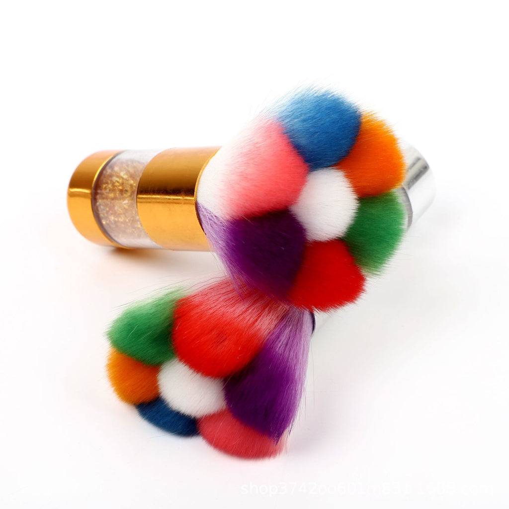 Outils pour ongles Brosse à poussière acrylique Ceinture de forage Brosse de maquillage colorée Brosse de nettoyage Brosse arc-en-ciel
