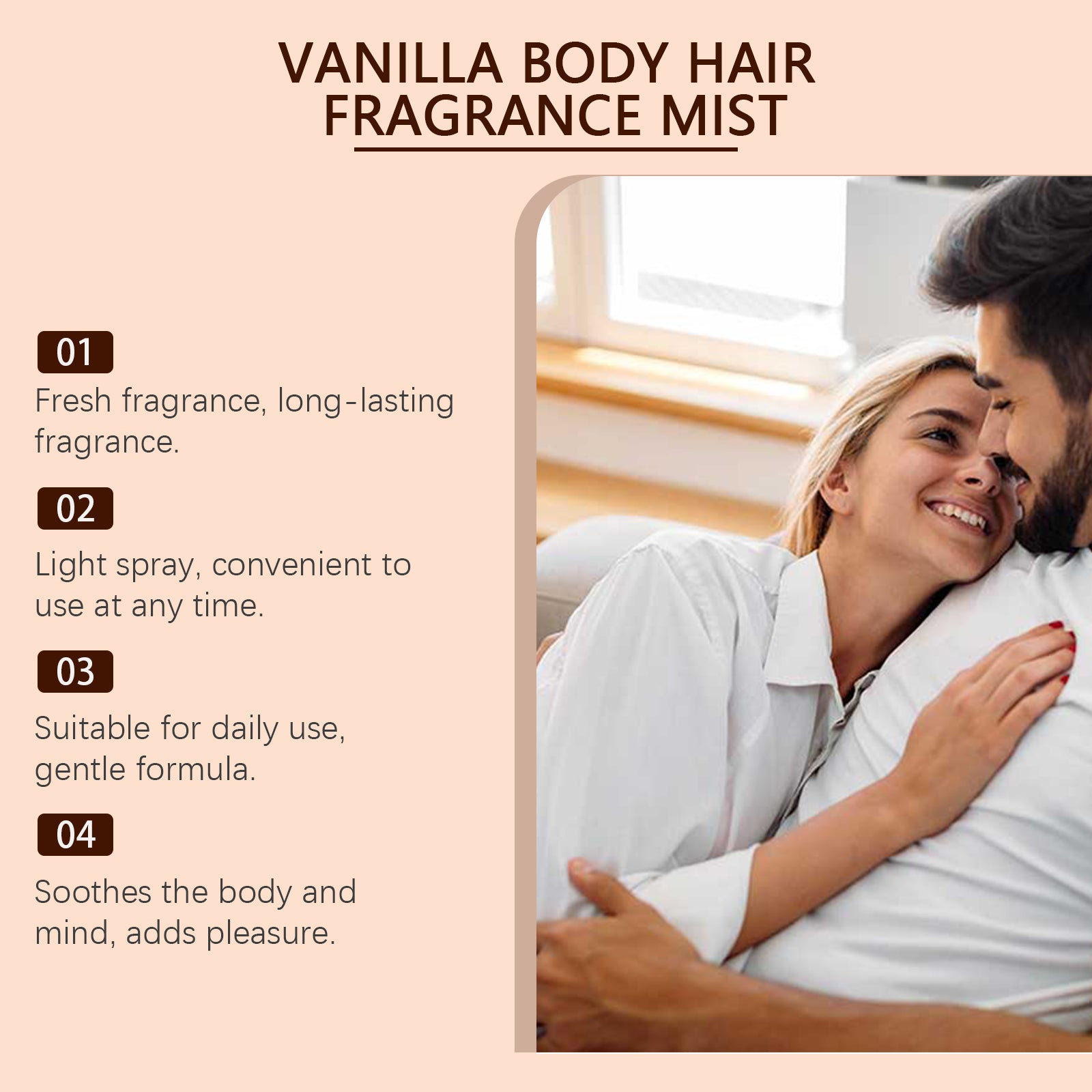 Roxelis Vaporisateur Corporel Vanille, Parfum Léger Naturel Frais Parfum Longue Durée Usage Quotidien Corps Cheveux