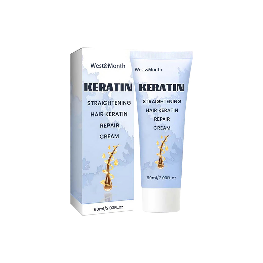 Crème Réparatrice Lissante à la Kératine, Soin Capillaire Réparateur Soyeux, Masque Hydratant Traitant pour Cheveux