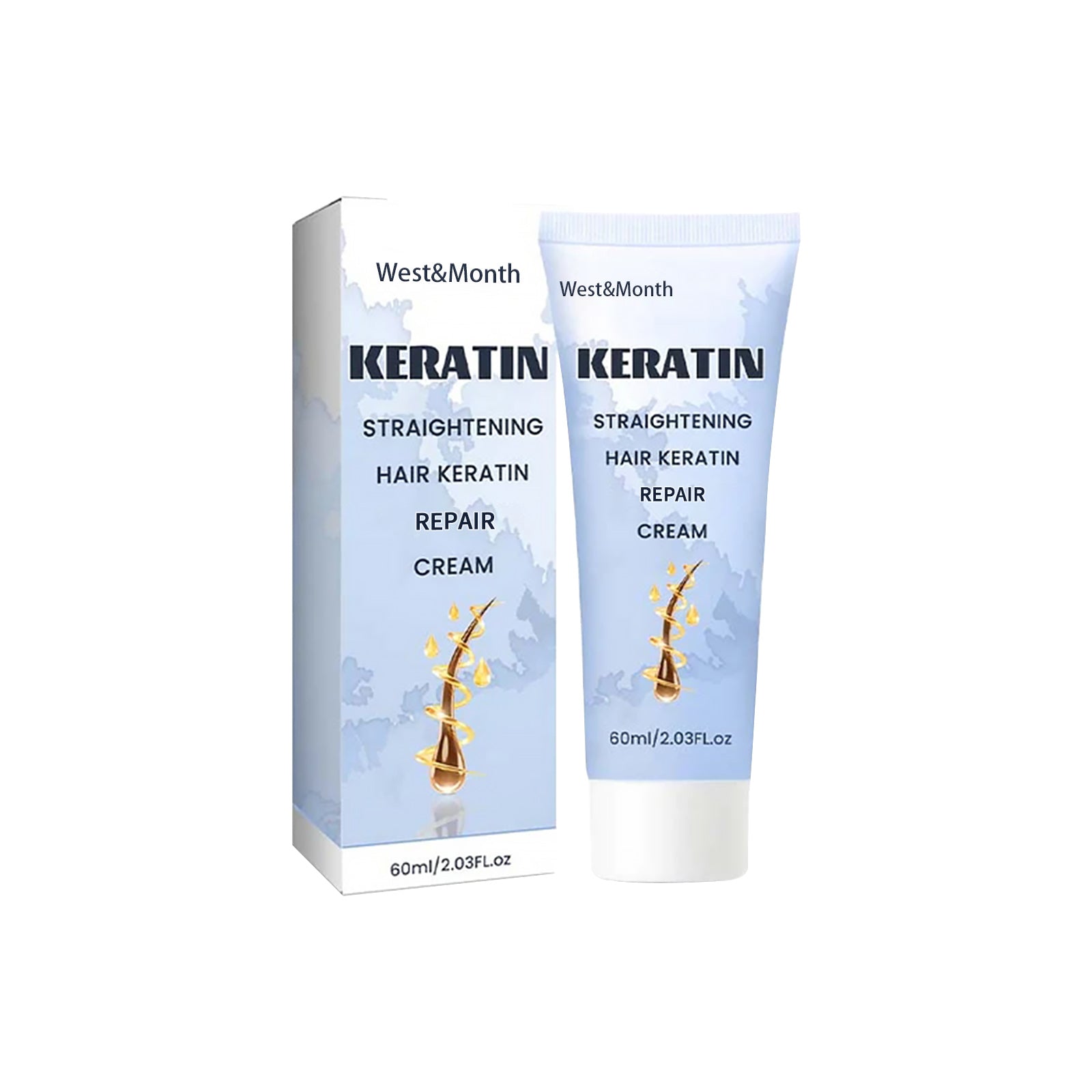 Crème Réparatrice Lissante à la Kératine, Soin Capillaire Réparateur Soyeux, Masque Hydratant Traitant pour Cheveux
