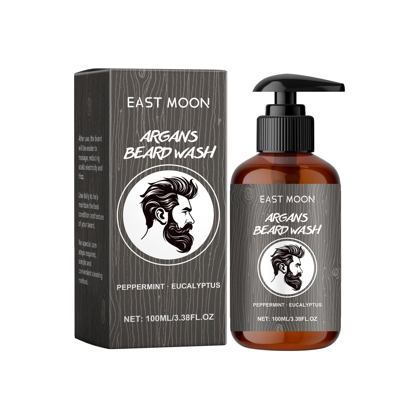 Shampoing pour poils du visage East Moon pour hommes - Nettoyant hydratant et doux pour le visage - Nettoyage délicat - Rasage en douceur