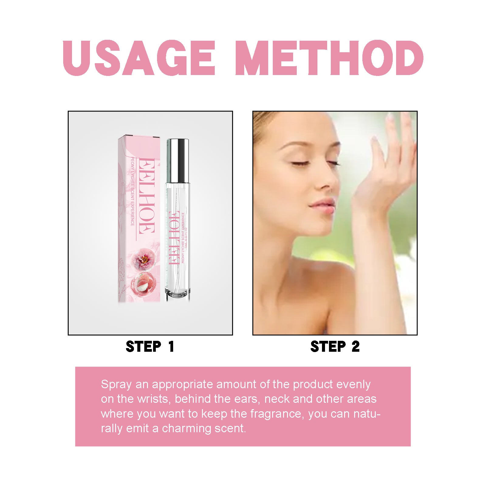 Parfum Pivoine Litchi, Parfum Frais Naturel Longue Durée, Parfum de Niche Portable