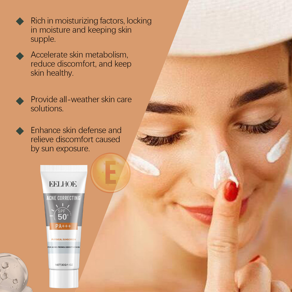 EELHOE Écran solaire physique, Écran solaire hydratant pour le visage, Soin de la peau hydratant et nourrissant