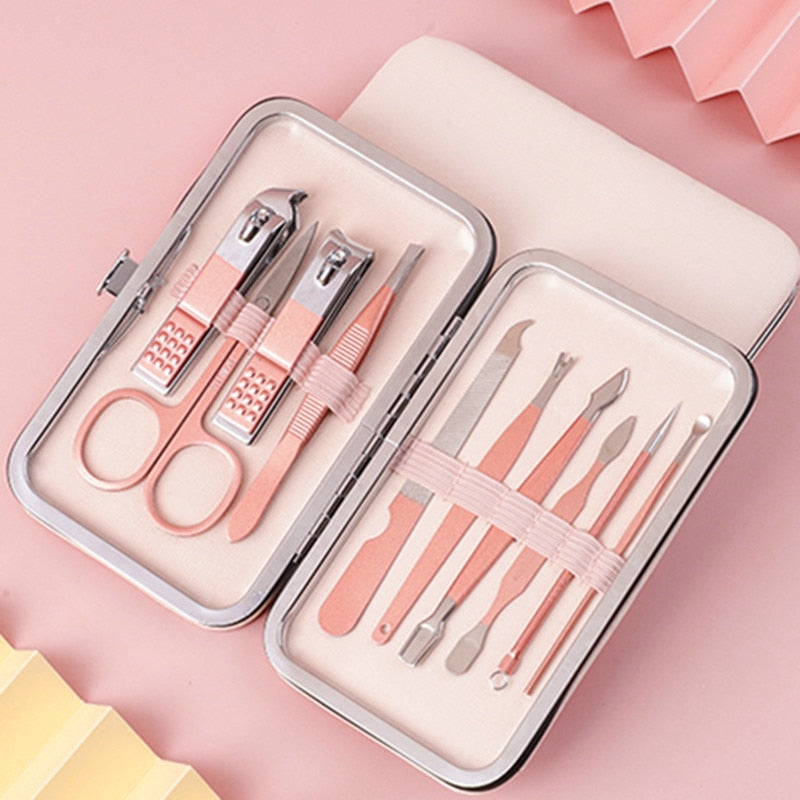 Ensemble de coupe-ongles Ciseaux Pince à peau morte Pince coupante Pédicure Couteau à rainure d'ongle Outil de manucure pour l'inflammation des ongles