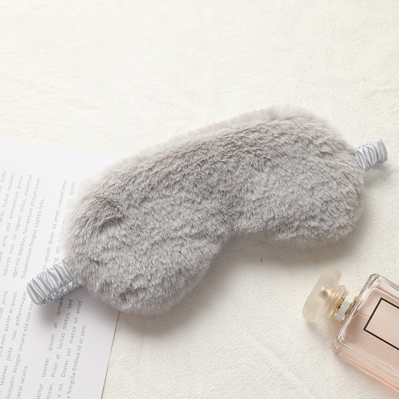 Masque de nuit bandeau de sommeil, masque pour les yeux doux en peluche, bandeau pour les yeux mignon en forme de nuage d'amour, masque en peluche de lapin, cache-œil, couverture oculaire de sieste saine