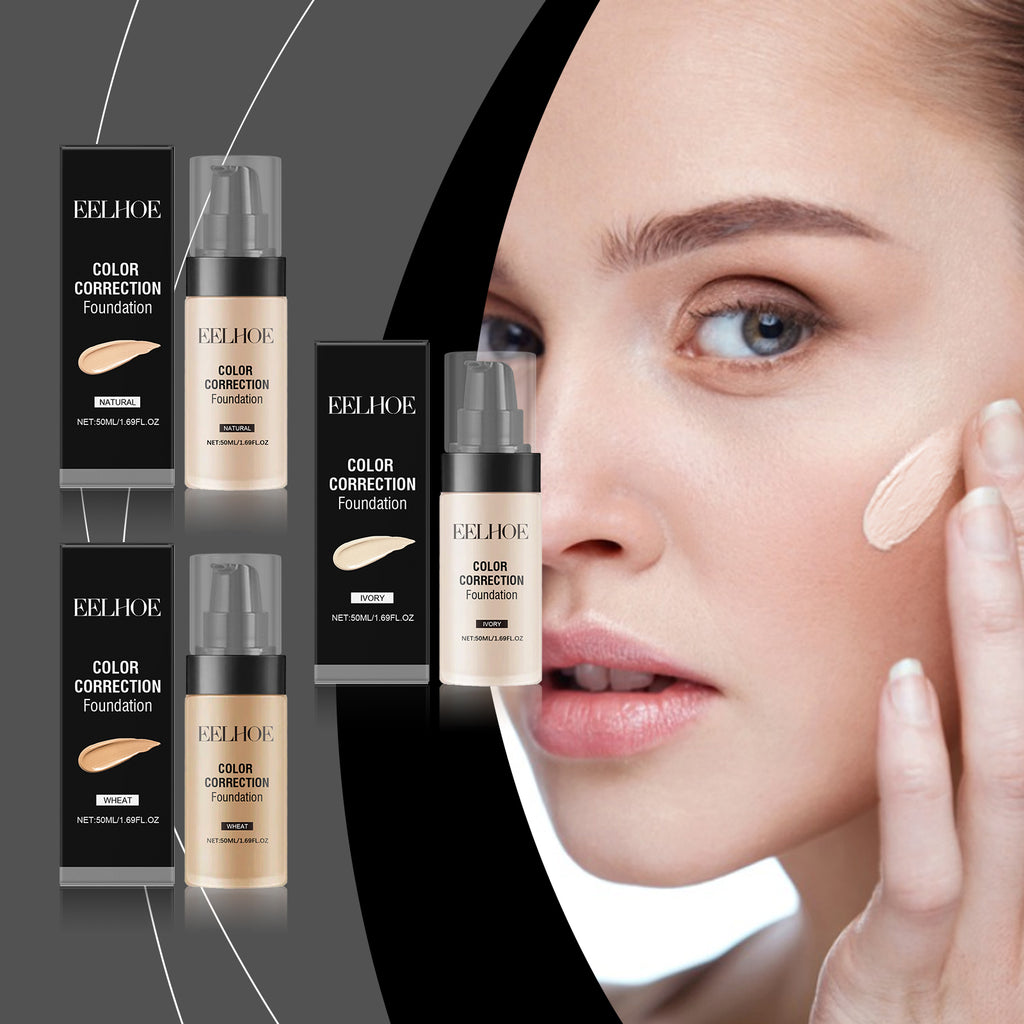 Fond de Teint Correcteur EELHOE Doux, Naturel, Léger, Teint Clair et Lumineux Hydratant, Longue Tenue et Non Transfert