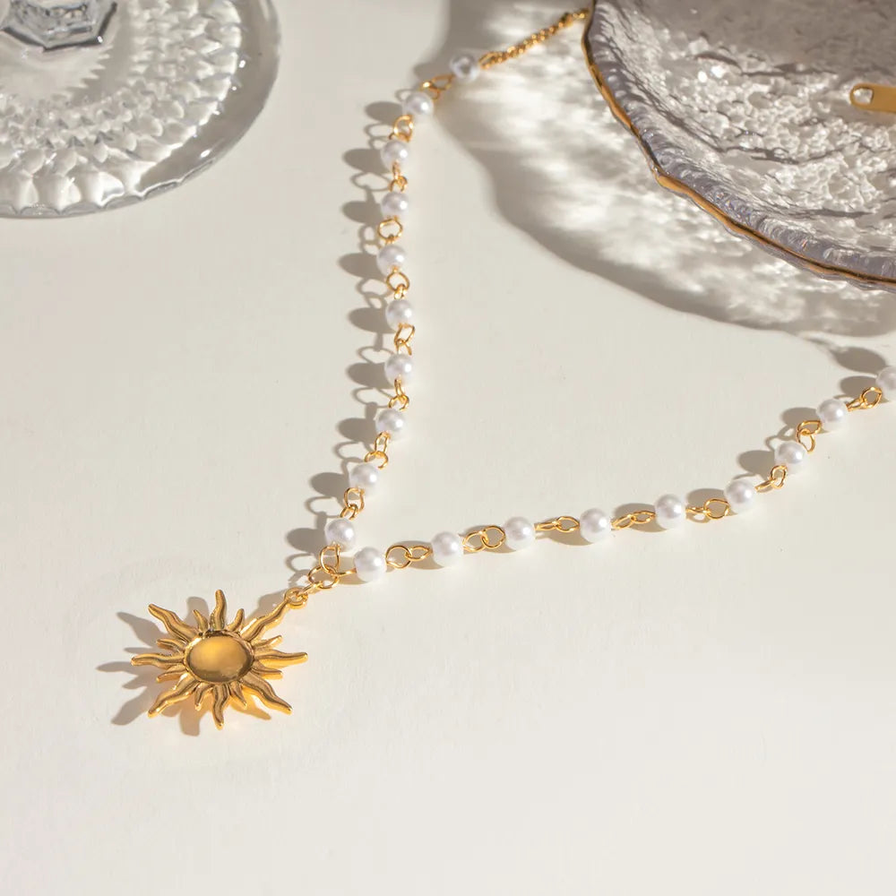 Collier Perle Soleil Plaqué Or 18 carats