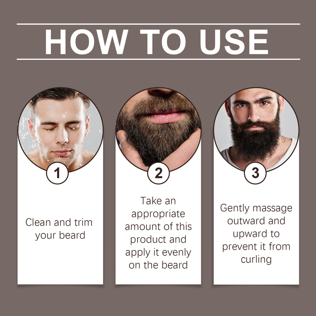 Huile à Barbe pour Homme - Nourrissante, Réparatrice, Anti-Frisottis, Assouplissante - Huile Essentielle pour Barbe et Poils