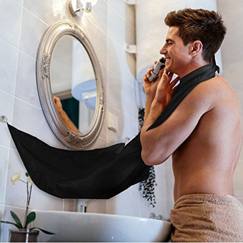 Tablier de salle de bain pour homme 120x80cm, tablier de barbe noir, tablier de rasage pour homme, tissu floral imperméable, protecteur de nettoyage ménager
