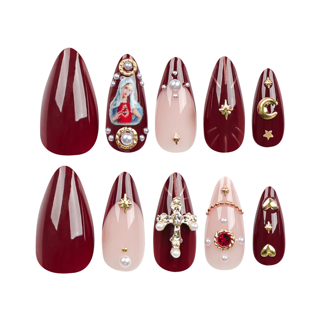 Ongles portables populaires européens et américains, faux ongles à strass flash explosifs