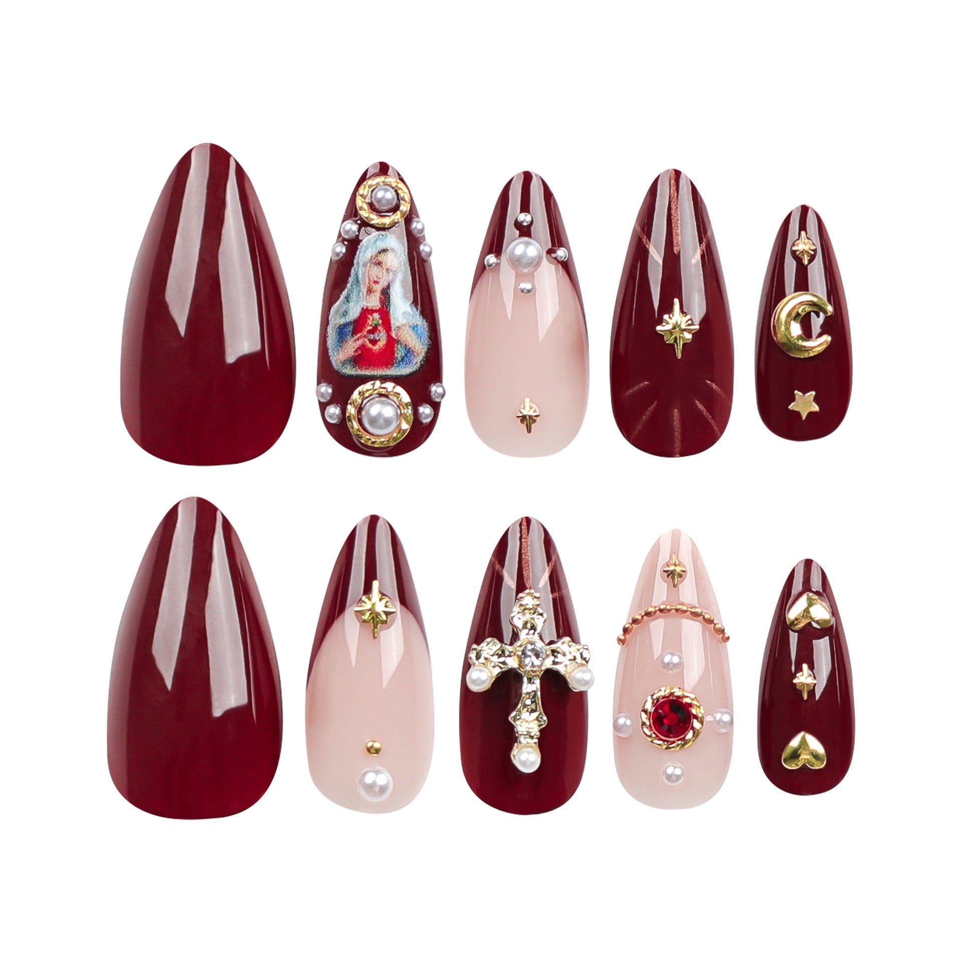 Ongles portables populaires européens et américains, faux ongles à strass flash explosifs