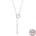 Collier Simple Rond et Barre en Argent Sterling S925