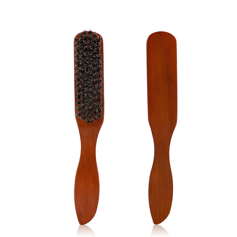 Brosse à barbe pour le coiffage et l'entretien, brosse de nettoyage pour salon de coiffure, brosse pour cheveux cassés, peigne à barbe en bois massif à poils, brosse à pommade
