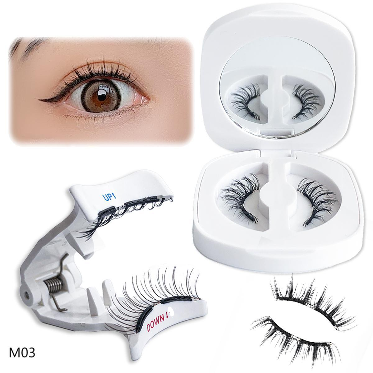 Faux cils magnétiques souples, sans colle, imitation naturelle, épais, recourbés, portables