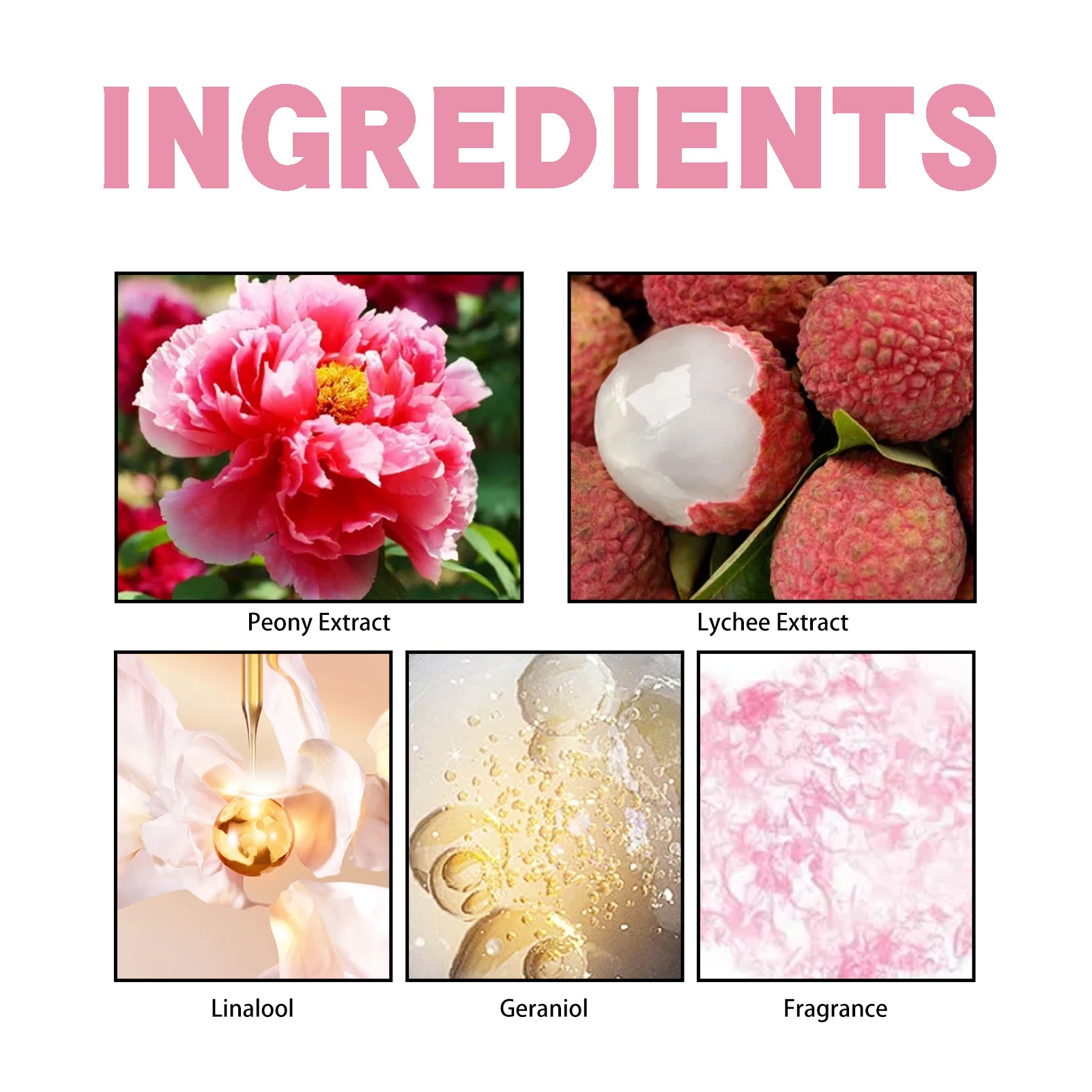 Parfum Pivoine Litchi, Parfum Frais Naturel Longue Durée, Parfum de Niche Portable