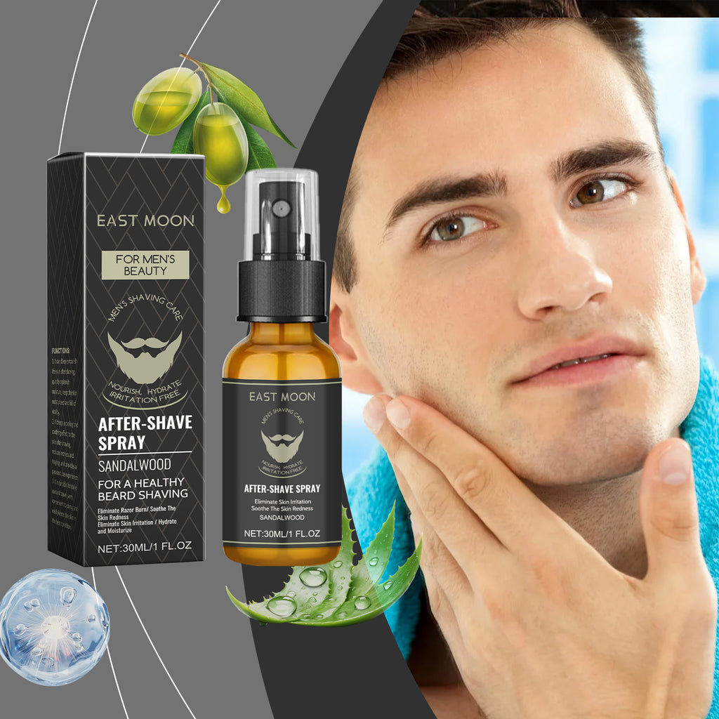 Spray Après-rasage Entretien Barbe Homme Apaisant Hydratant Soin Fraîcheur Peau