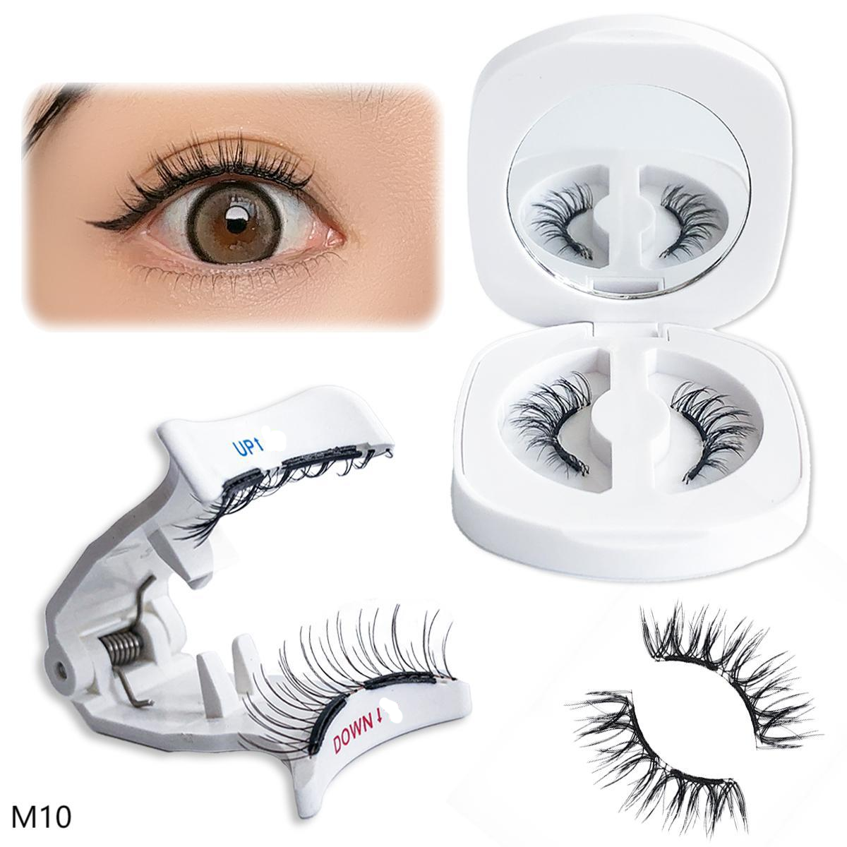 Faux cils magnétiques souples, sans colle, imitation naturelle, épais, recourbés, portables