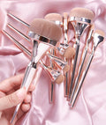 Lot de 9 pinceaux de maquillage or rose outil cosmétique de beauté
