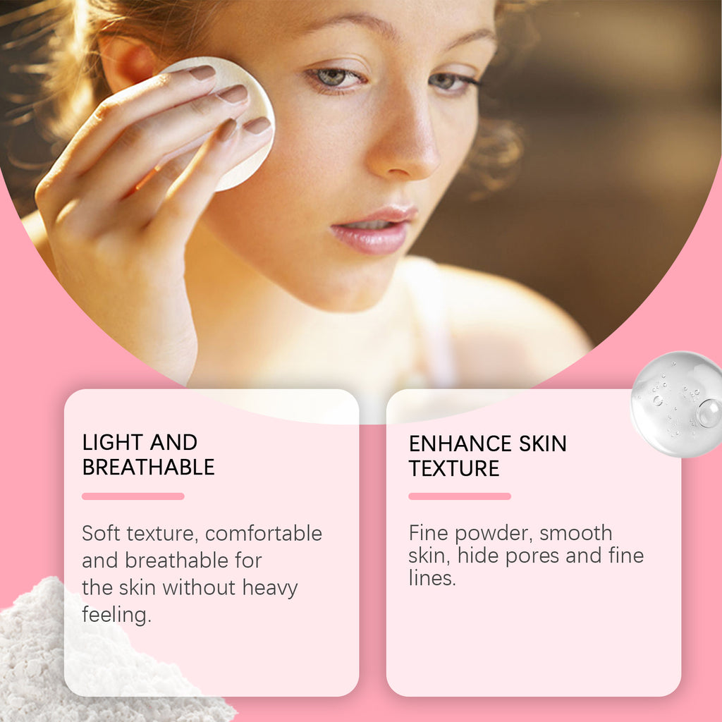 Poudre fixante avec pinceau, Maquillage Naturel Léger, Ajustement Délicat et Respirant, Poudre Bivalente Sèche et Humide, Maquillage Longue Tenue