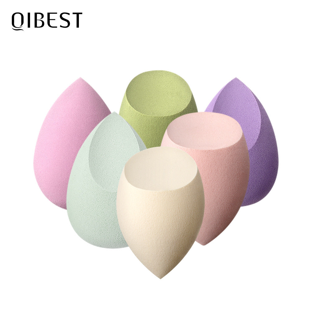 Éponge de Beauté QIBEST – Houpette, Humide et Sèche, N'absorbe Pas le Maquillage Liquide, Outil d'Application du Fond de Teint