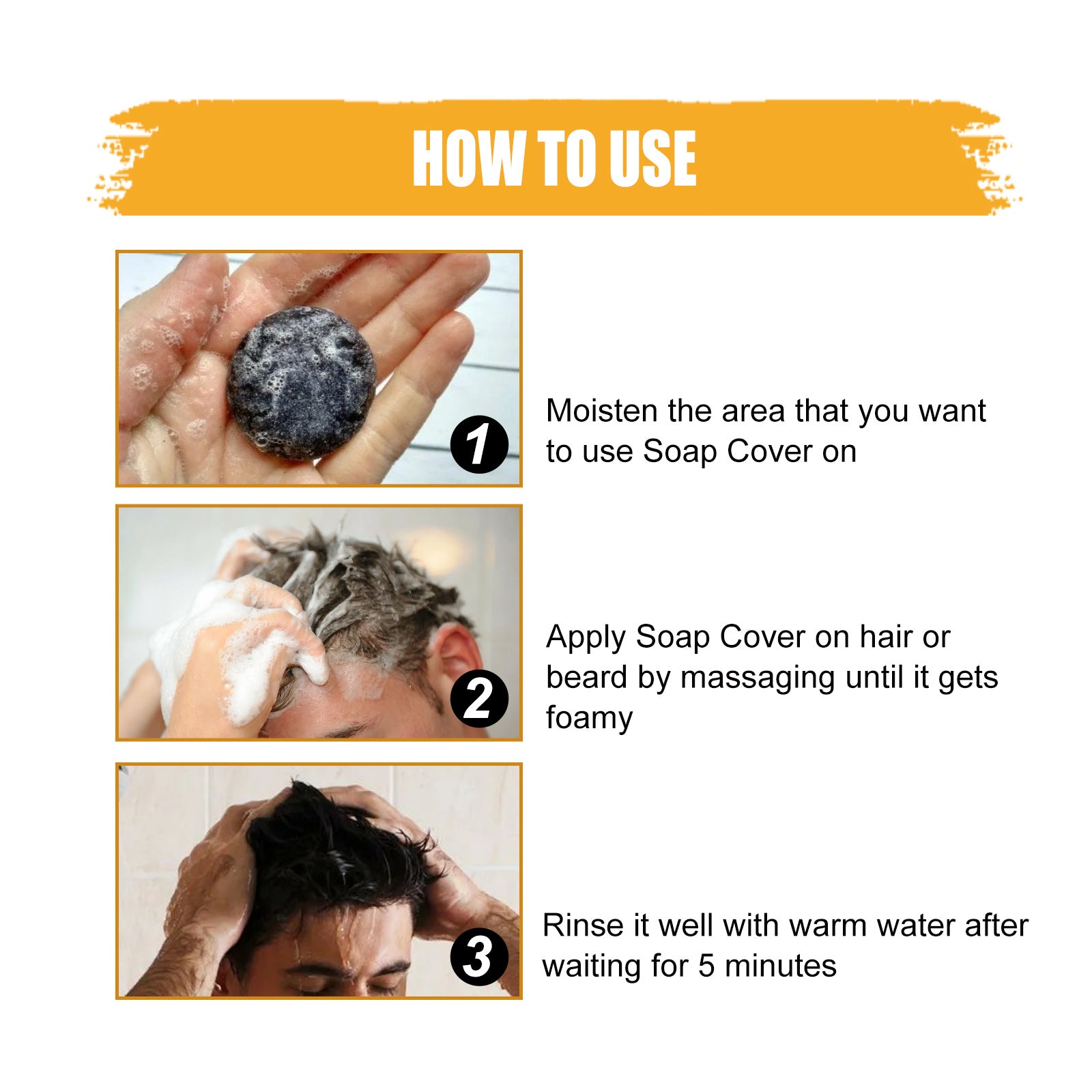 Shampooing Homme Cheveux Propres Nourrissant Soin Cheveux Noirs Brillants Shampooing Homme Savon
