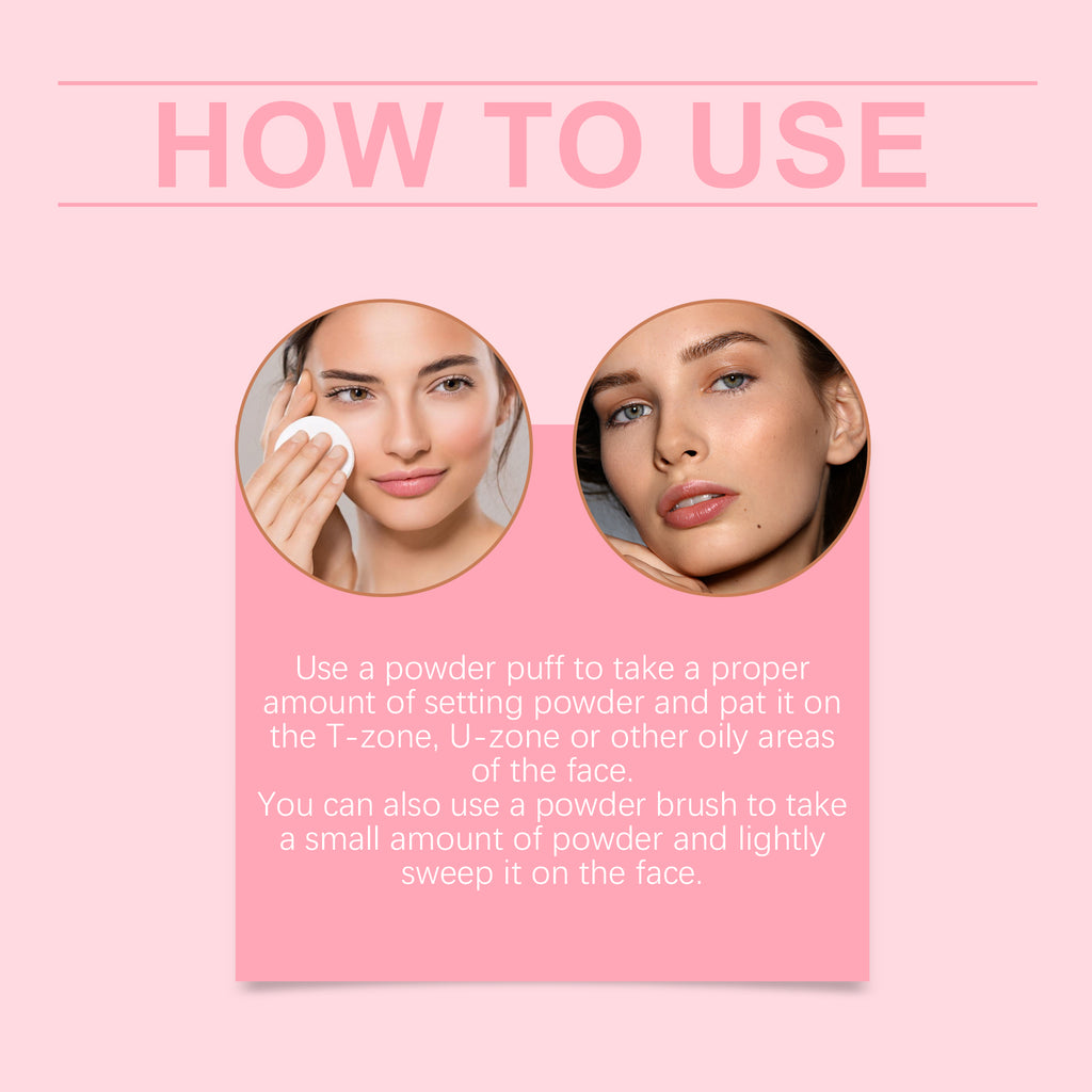 Poudre fixante avec pinceau, Maquillage Naturel Léger, Ajustement Délicat et Respirant, Poudre Bivalente Sèche et Humide, Maquillage Longue Tenue