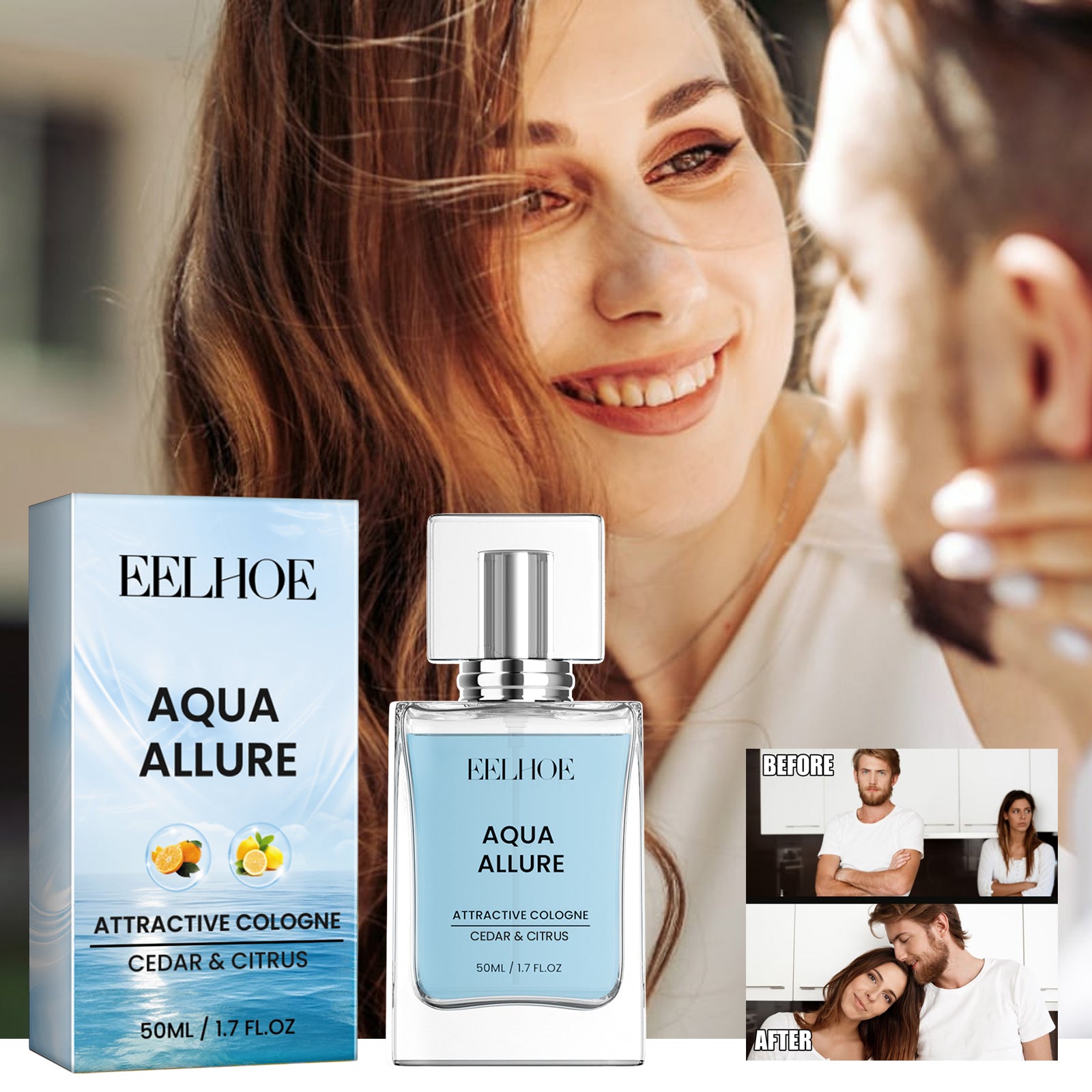 Aqua Allure, Parfum Longue Durée Pour Couples Parfum Frais Et Naturel À Emporter Avec Soi