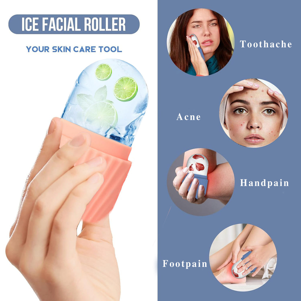 Ensemble d'outils de soin du visage en silicone avec plaque de grattage et sac de rangement pour l'application de glaçons sur le visage