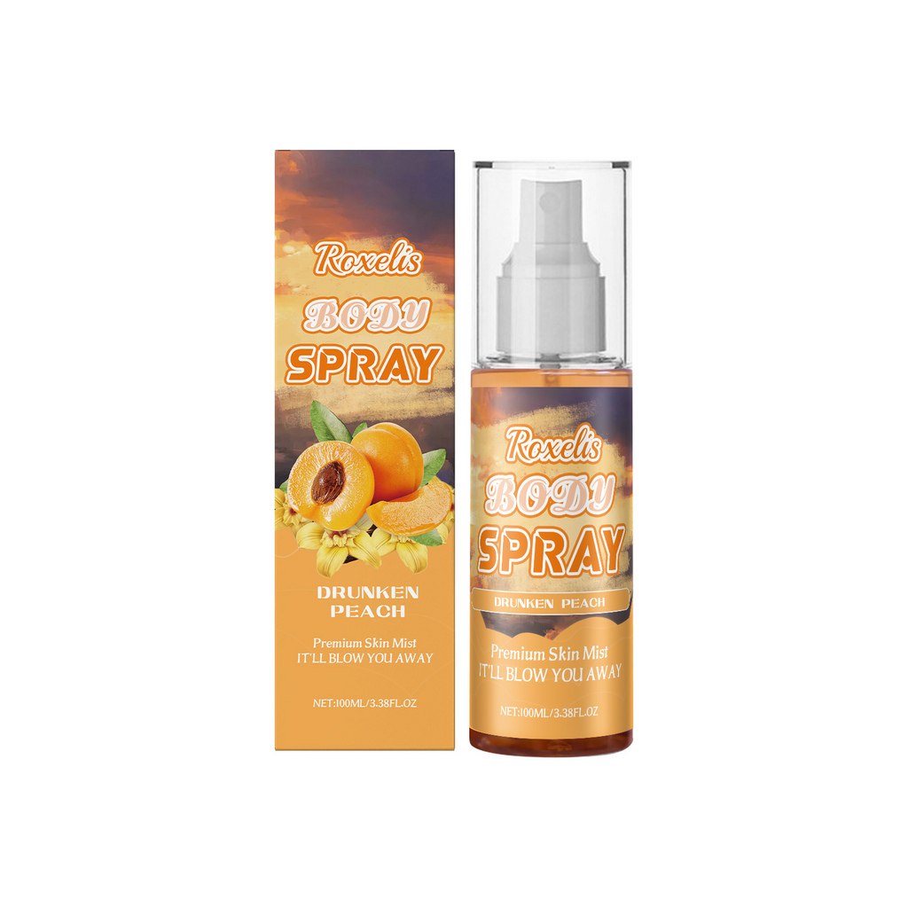 Spray Corporel Roxelis Pêche Champagne Parfum Frais Longue Durée Avec une Note Douce et un Parfum Léger Multicouche