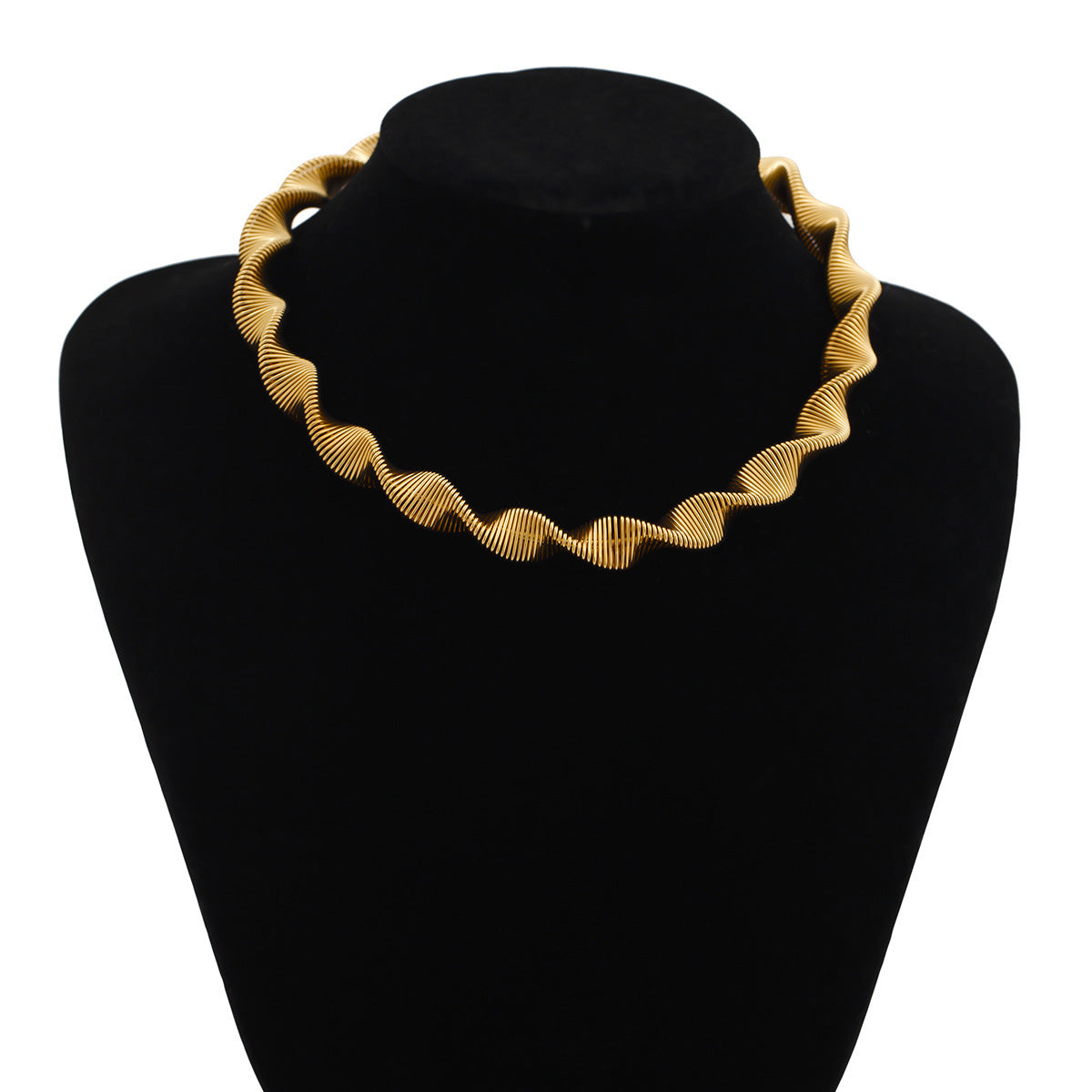 Collier punk femme cyber métal spirale col ouvert personnalité serpent punk