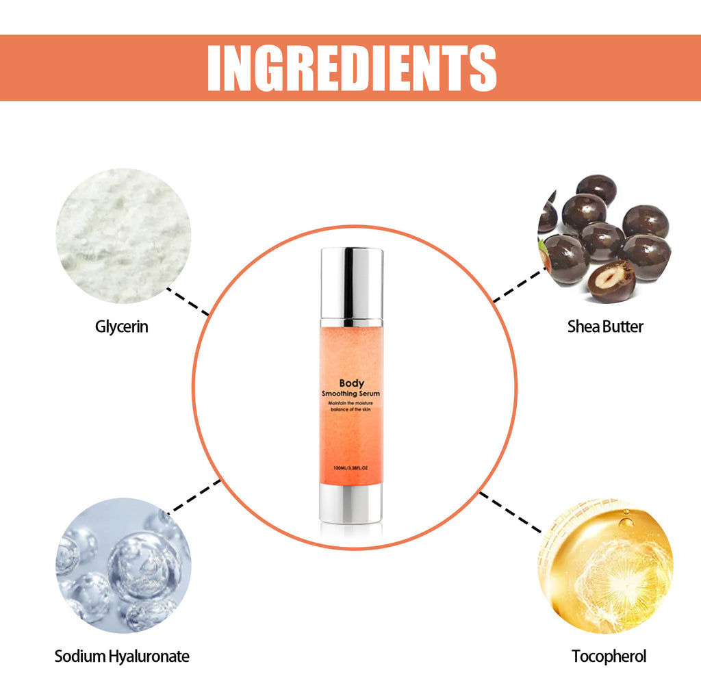 Sérum de beauté corps lisse, solution de soin hydratante et éclaircissante