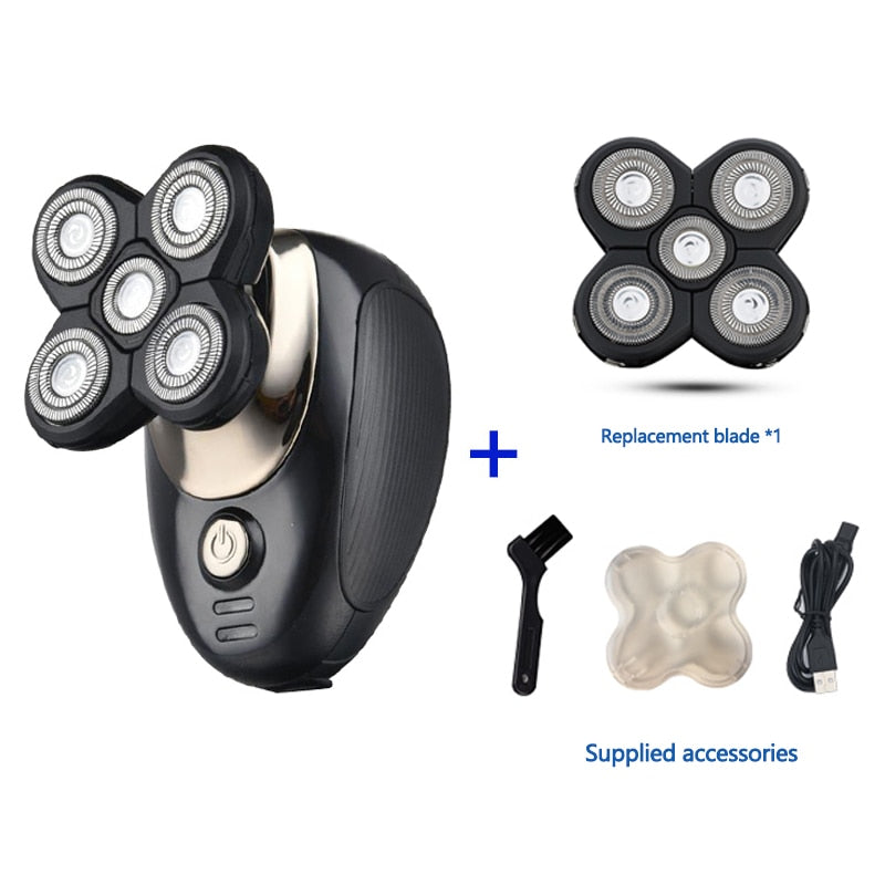 Kit de toilettage multifonctionnel Rasoir électrique étanche pour hommes Rasoir électrique rechargeable Machine à raser la tête chauve Tondeuse à barbe