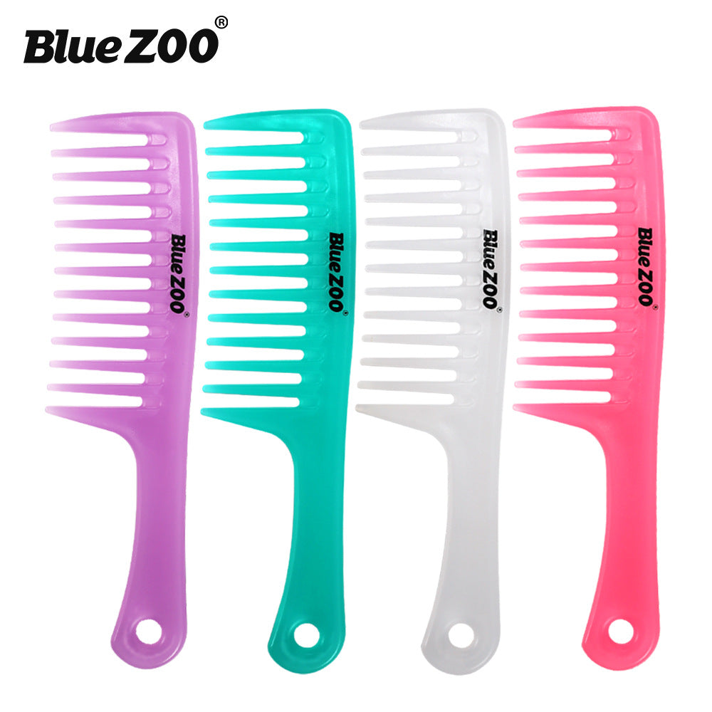 4 Couleurs Bleu ZOO Peigne à Dents Larges à Manche Droit Couleur Bonbon Grande Taille Peigne à Friser Peigne de Coiffure