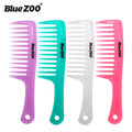 4 Couleurs Bleu ZOO Peigne à Dents Larges à Manche Droit Couleur Bonbon Grande Taille Peigne à Friser Peigne de Coiffure
