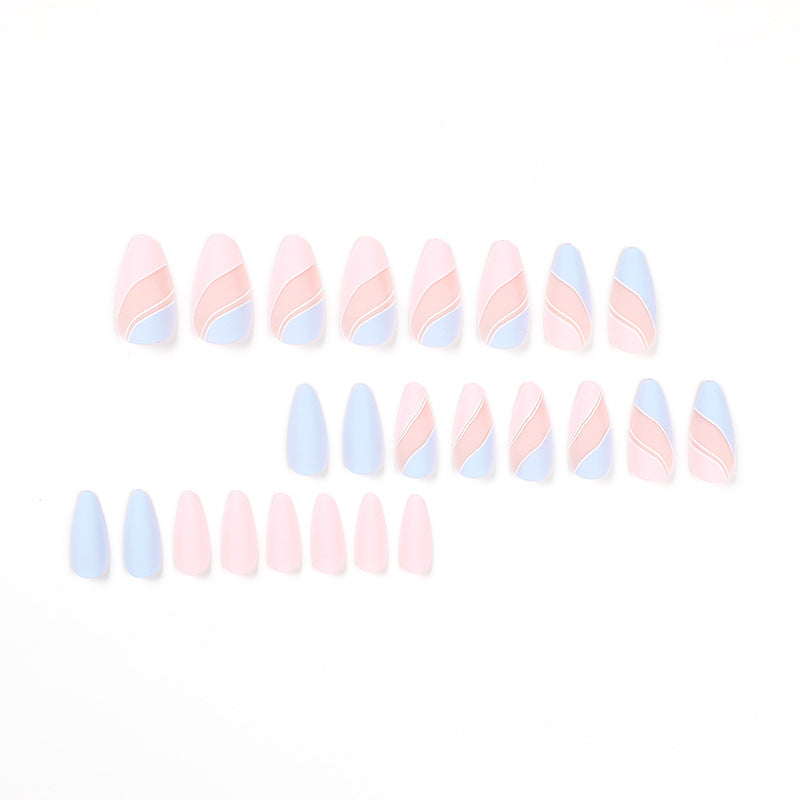 Patchs de manucure finis, ongles à porter, patchs de manucure en forme de goutte, combinaisons de couleurs contrastées