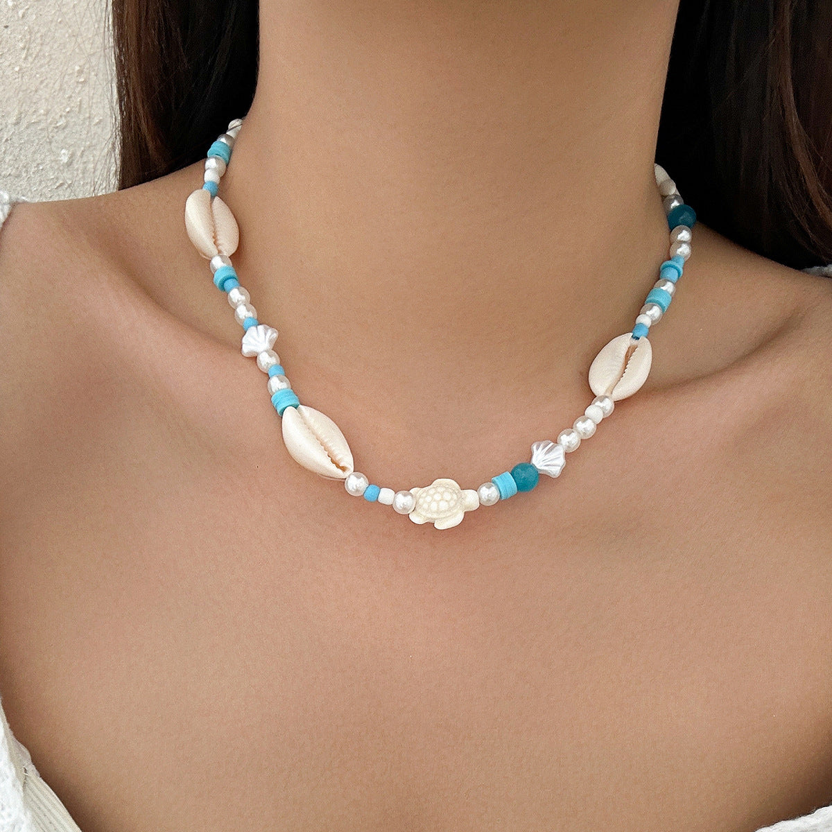 Mizhu Beach Océan Accessoires Tendance Polyvalent Collier Coquillage Étoile de Mer pour Femme
