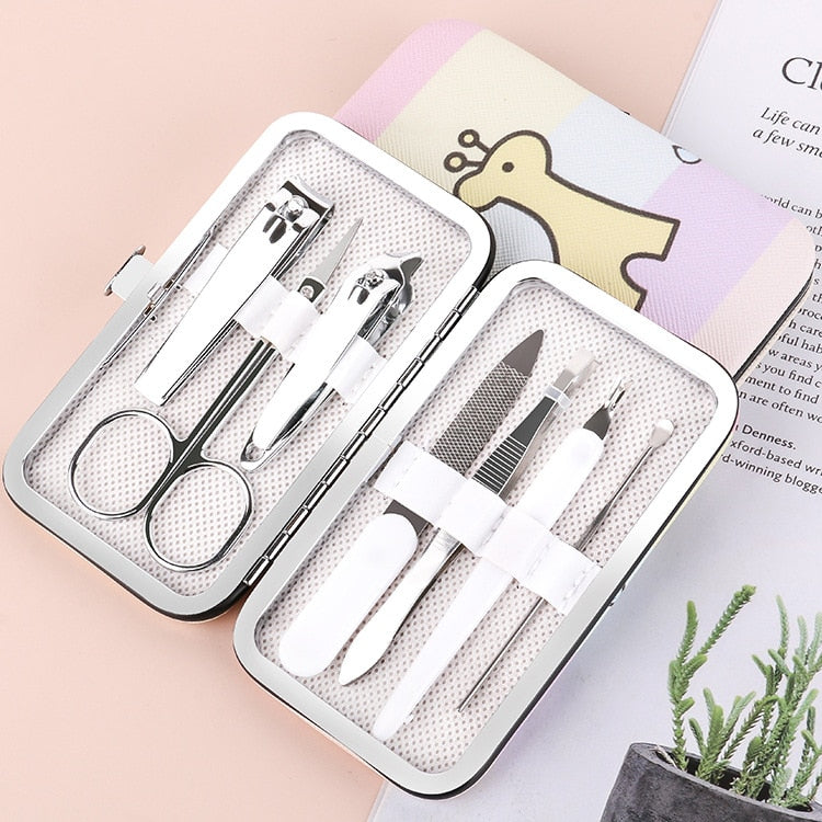 Ensemble de coupe-ongles Ciseaux Pince à peau morte Pince coupante Pédicure Couteau à rainure d'ongle Outil de manucure pour l'inflammation des ongles