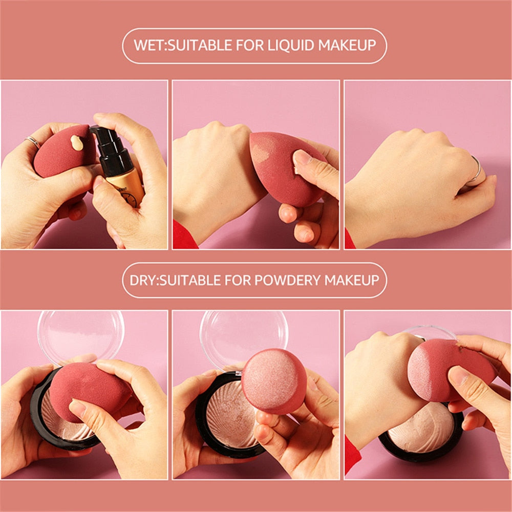 Lot de 5 éponges à maquillage, outils de maquillage, houppettes cosmétiques de beauté, estompeur de fond de teint pour le visage