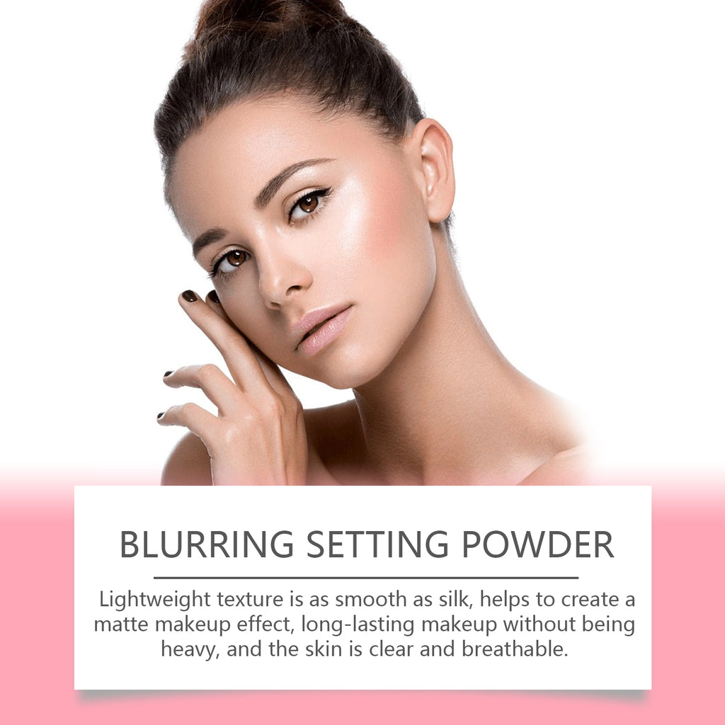 Poudre fixante avec pinceau, Maquillage Naturel Léger, Ajustement Délicat et Respirant, Poudre Bivalente Sèche et Humide, Maquillage Longue Tenue