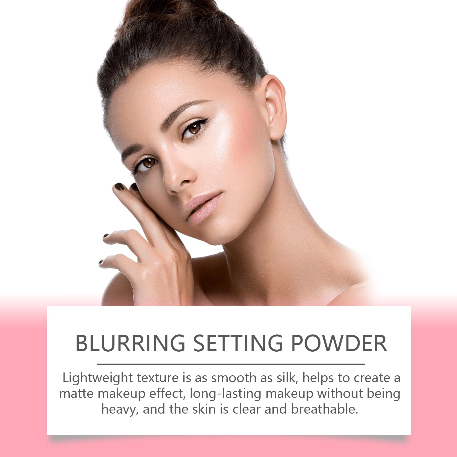 Poudre fixante avec pinceau, Maquillage Naturel Léger, Ajustement Délicat et Respirant, Poudre Bivalente Sèche et Humide, Maquillage Longue Tenue